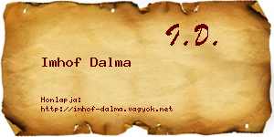 Imhof Dalma névjegykártya